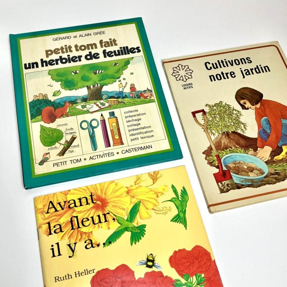 70s Vintage Books French Children livres illustrés Plantes Jardin Fleurs Herbier